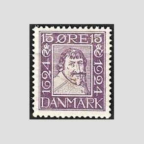 FRIM�RKER DANMARK | 1924 - AFA 138 - Postjubil�um 15 �re violet - Ubrugt
