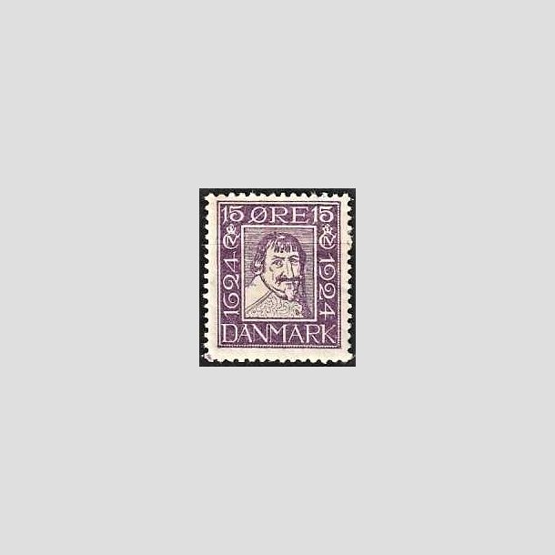 FRIMRKER DANMARK | 1924 - AFA 138 - Postjubilum 15 re violet - Ubrugt