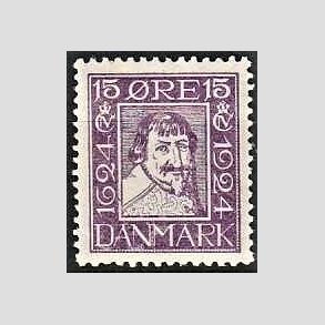 FRIM�RKER DANMARK | 1924 - AFA 138 - Postjubil�um 15 �re violet - Ubrugt