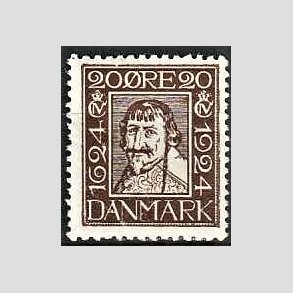 FRIM�RKER DANMARK | 1924 - AFA 141 - Postjubil�um 20 �re brun - Ubrugt