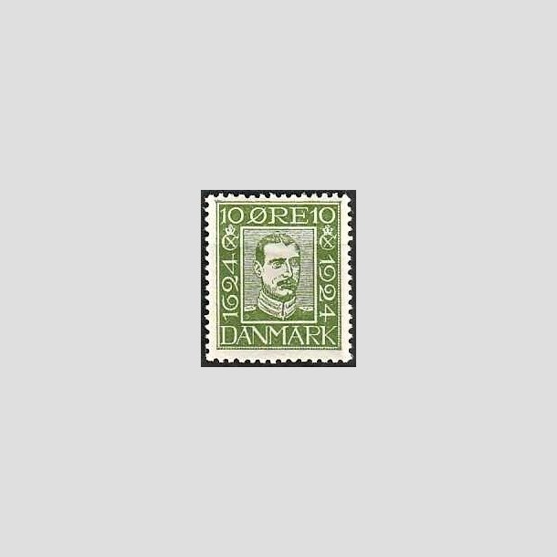 FRIMRKER DANMARK | 1924 - AFA 132 - Postjubilum 10 re grn - Postfrisk