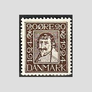 FRIM�RKER DANMARK | 1924 - AFA 141 - Postjubil�um 20 �re brun - Ubrugt