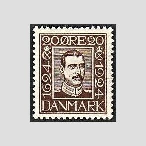 FRIM�RKER DANMARK | 1924 - AFA 140 - Postjubil�um 20 �re brun - Postfrisk