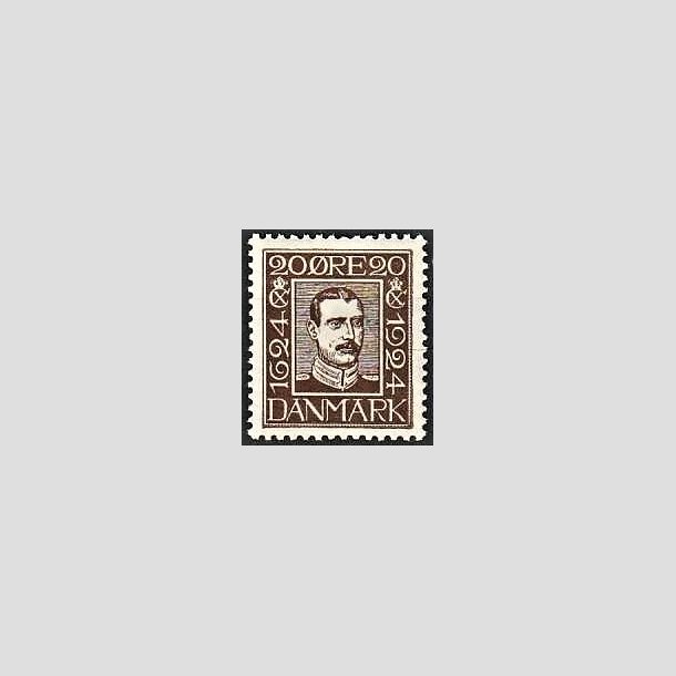 FRIMRKER DANMARK | 1924 - AFA 140 - Postjubilum 20 re brun - Postfrisk