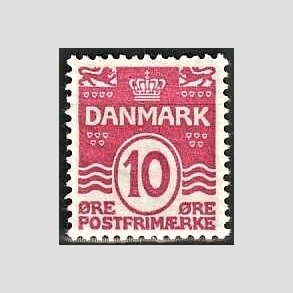 FRIM�RKER DANMARK | 1912 - AFA 65 - B�lgelinie 10 �re karminrosa - Ubrugt