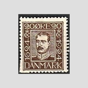 FRIM�RKER DANMARK | 1924 - AFA 143 - Postjubil�um 20 �re brun - Ubrugt
