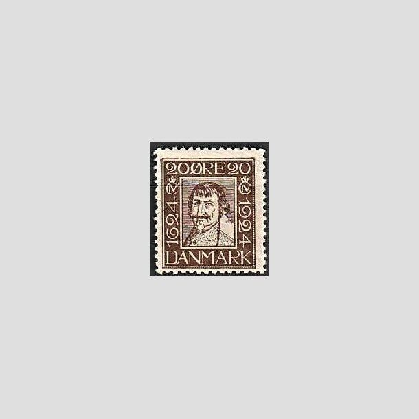 FRIMRKER DANMARK | 1924 - AFA 141 - Postjubilum 20 re brun - Postfrisk