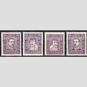 FRIM�RKER DANMARK | 1924 - AFA 136-139 - Postjubil�um 15 �re violet i s�t - Ubrugt