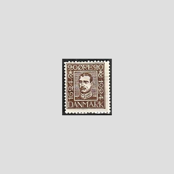 FRIMRKER DANMARK | 1924 - AFA 143 - Postjubilum 20 re brun - Ubrugt