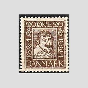 FRIM�RKER DANMARK | 1924 - AFA 142 - Postjubil�um 20 �re brun - Postfrisk