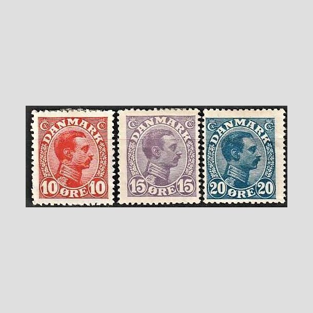 FRIMRKER DANMARK | 1913 - AFA 69,70,71 - Chr. X 10,15,20 re - Ubrugt