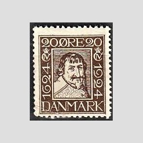 FRIM�RKER DANMARK | 1924 - AFA 142 - Postjubil�um 20 �re brun - Ubrugt