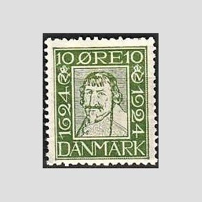 FRIM�RKER DANMARK | 1924 - AFA 133 - Postjubil�um 10 �re gr�n - Ubrugt
