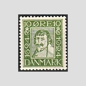 FRIM�RKER DANMARK | 1924 - AFA 133 - Postjubil�um 10 �re gr�n - Ubrugt