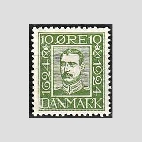 FRIM�RKER DANMARK | 1924 - AFA 135 - Postjubil�um 10 �re gr�n - Ubrugt