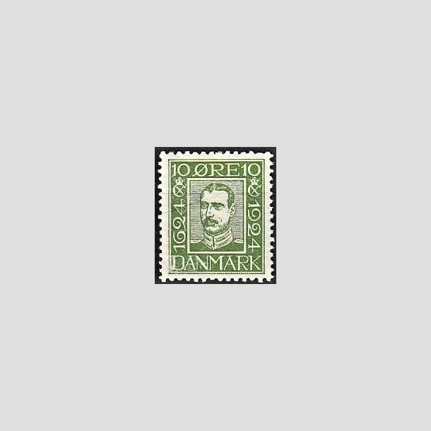 FRIMRKER DANMARK | 1924 - AFA 135 - Postjubilum 10 re grn - Ubrugt