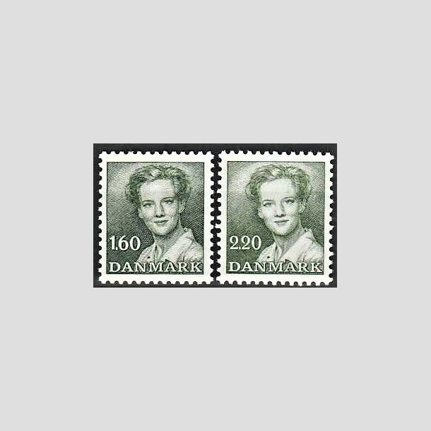 FRIMRKER DANMARK | 1982-83 - AFA 756,773 - Dronning Margrethe - 1,60 og 2,20 kr. grn - Postfrisk