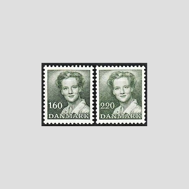 FRIMRKER DANMARK | 1982-83 - AFA 756,773 - Dronning Margrethe - 1,60 og 2,20 kr. grn - Postfrisk