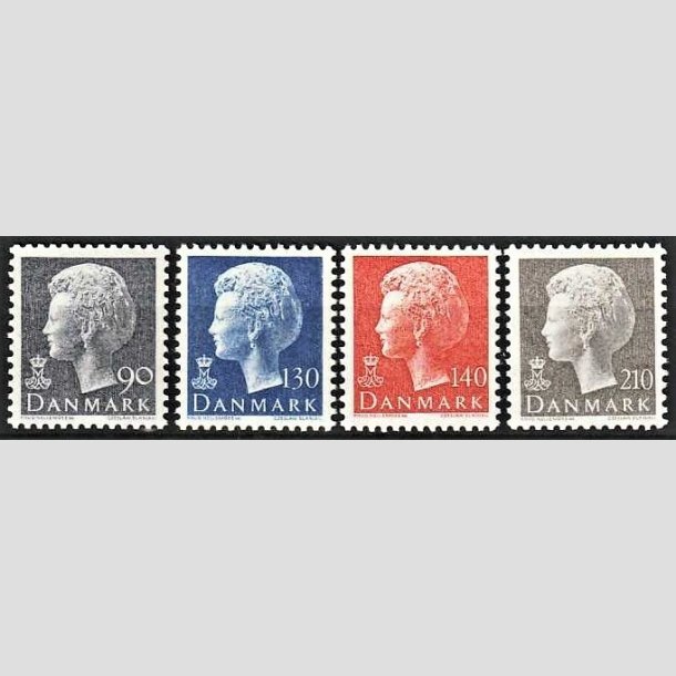 FRIMRKER DANMARK | 1975-80 - AFA 586,676,698,706 - Dronning Margrethe - 90,130,140,210 re - Postfrisk