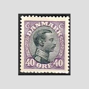 FRIMRKER DANMARK | 1918-20 - AFA 105 - Chr. X 40 re lilla/sort - Ubrugt