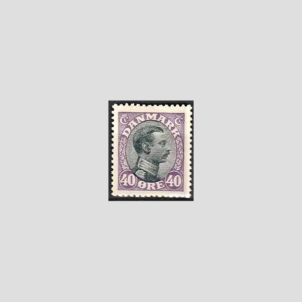 FRIMRKER DANMARK | 1918-20 - AFA 105 - Chr. X 40 re lilla/sort - Ubrugt