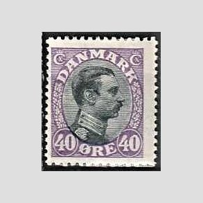 FRIMRKER DANMARK | 1918-20 - AFA 105 - Chr. X 40 re lilla/sort - Ubrugt