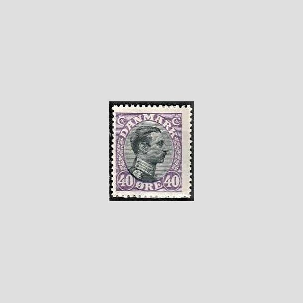 FRIMRKER DANMARK | 1918-20 - AFA 105 - Chr. X 40 re lilla/sort - Ubrugt