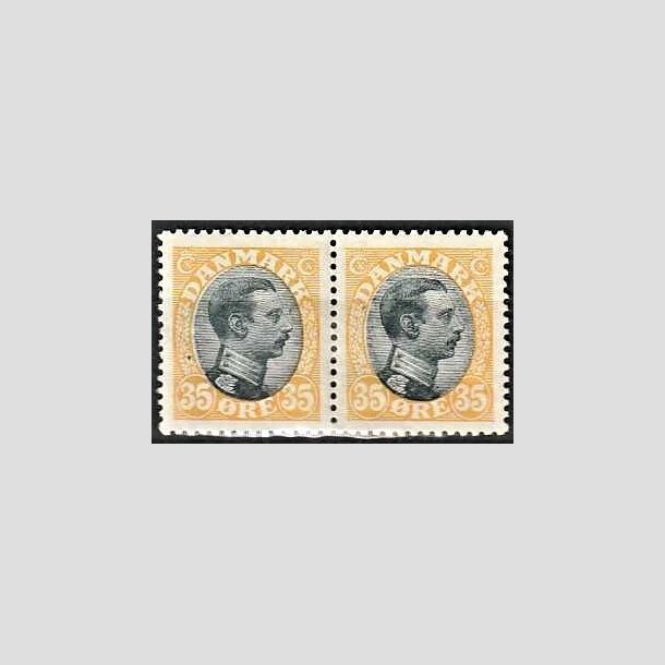 FRIMRKER DANMARK | 1918-20 - AFA 104 - Chr. X 35 re gul/sort i par - Ubrugt