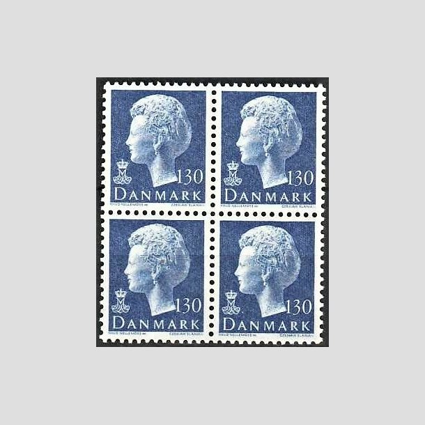 FRIMRKER DANMARK | 1975 - AFA 586 - Dronning Margrethe - 130 re bl i 4-blok - Postfrisk