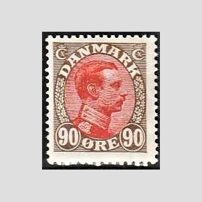 FRIMRKER DANMARK | 1918-20 - AFA 109 - Chr. X 90 re brun/rd - Ubrugt