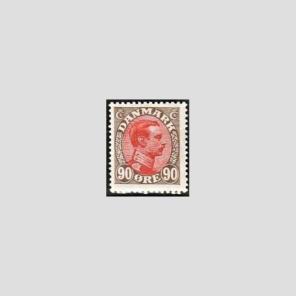 FRIMRKER DANMARK | 1918-20 - AFA 109 - Chr. X 90 re brun/rd - Ubrugt