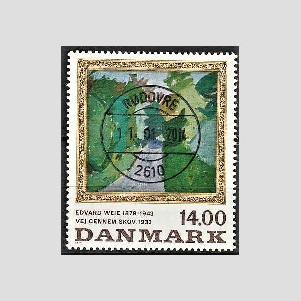 FRIMRKER DANMARK | 1991 - AFA 1006 - Edvard Weie - 14,00 Kr. flerfarvet - Pragt Stemplet