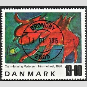 FRIMRKER DANMARK | 1998 - AFA 1190 - Frimrkekunst 1. - 19,00 Kr. Himmelhest flerfarvet - Pragt Stemplet