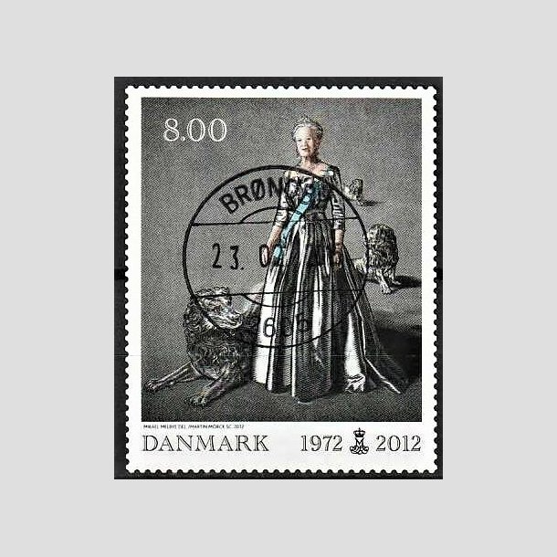 FRIMRKER DANMARK | 2012 - AFA 1694 - Dronning i 40 r - 8,00 Kr. flerfarvet - Pragt Stemplet