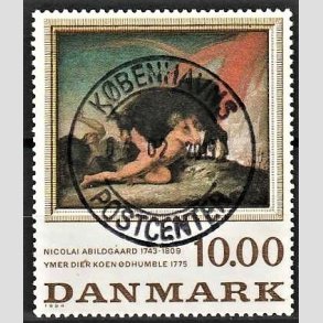 FRIMRKER DANMARK | 1984 - AFA 817 - N. Abildgaard - 10,00 Kr. flerfarvet - Pragt Stemplet