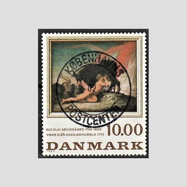 FRIMRKER DANMARK | 1984 - AFA 817 - N. Abildgaard - 10,00 Kr. flerfarvet - Pragt Stemplet