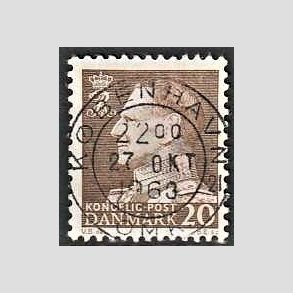 FRIMRKER DANMARK | 1961-62 - AFA 393 - Fr. IX 20 re brun - Pragt Stemplet