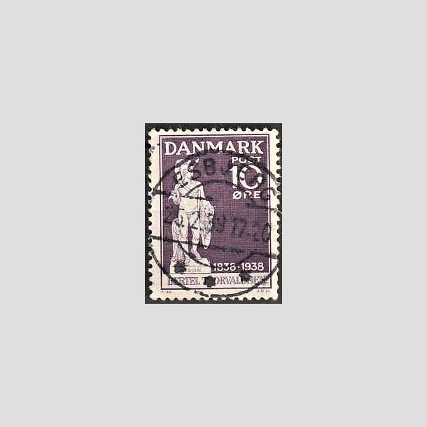 FRIMRKER DANMARK | 1938 - AFA 250 - Thorvaldsen 10 re violet - Lux Stemplet