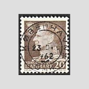 FRIMRKER DANMARK | 1961-62 - AFA 393 - Fr. IX 20 re brun - Pragt Stemplet