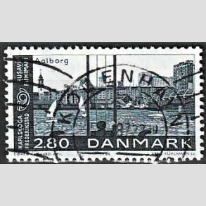 FRIM�RKER DANMARK | 1986 - AFA 859 - Venskabsbyer - 2,80 Kr. bl� - Pragt Stemplet