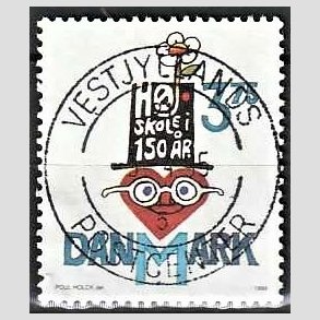 FRIM�RKER DANMARK | 1994 - AFA 1083 - H�jskolebev�gelsen 150 �r - 3,75 Kr. flerfarvet - Pragt Stemplet
