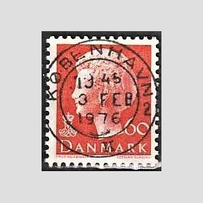 FRIMRKER DANMARK | 1974 - AFA 572 - Dronning Margrethe - 60 re orange - Pragt Stemplet Kbenhavn
