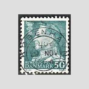 FRIMRKER DANMARK | 1961-62 - AFA 397 - Fr. IX 50 re blgrn - Pragt Stemplet
