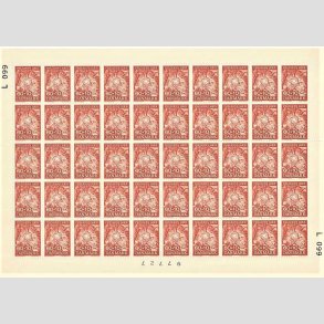 FRIMRKER DANMARK | 1967 - AFA 467 - Frelsens Hr - 60 + 10 re brunrd 50 stk. i ufoldet helark - Postfrisk