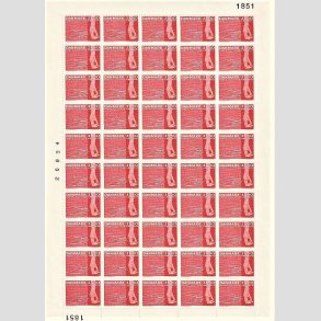 FRIMRKER DANMARK | 1963 - AFA 418 - Hjlp til fysisk hmmede - 35 + 10 re rd 50 stk. i ufoldet helark - Postfrisk