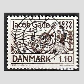 FRIM�RKER DANMARK | 1979 - AFA 692 - Jacab Gade komponist - 1,10 Kr. brun - Pragt Stemplet