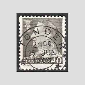 FRIMRKER DANMARK | 1961-62 - AFA 396 - Fr. IX 40 re gr - Pragt Stemplet