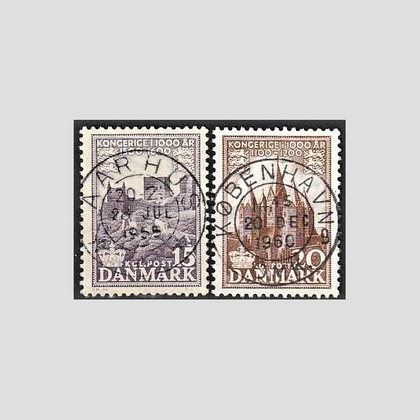 FRIMRKER DANMARK | 1953-56 - AFA 352,353 - Kongeriget 1000 r - 15 + 20 re - Pragt Stemplet