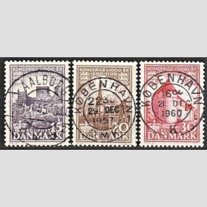 FRIM�RKER DANMARK | 1953-56 - AFA 352,353,354 - Kongeriget 1000 �r - 15 + 20 + 30 �re - Pragt Stemplet