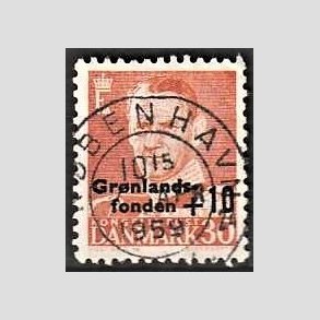 FRIMRKER DANMARK | 1958 - AFA 373 - Grnlandsfonden - +10/30 re rd - Pragt Stemplet
